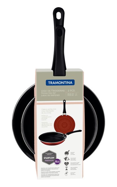 Jogo de Frigideiras de Alumínio Esmaltado Tramontina Vermelho 20 e 25 cm
