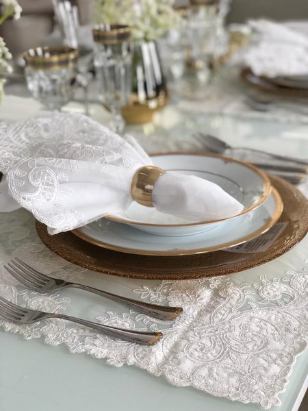 Jogo de Jantar 18 Peças Buckingham Gold Noritake Branco e Ouro