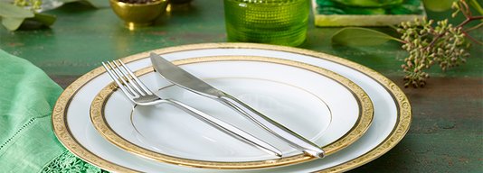 Jogo de Jantar 18 Peças Regent Gold Noritake Preto e Ouro