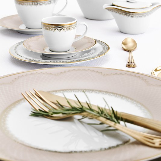 Jogo de Jantar 24 Peças em Porcelana Grace Porcel