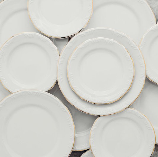 Jogo de Jantar 30 Peças Pomerode com Filete de Ouro Schmidt 
