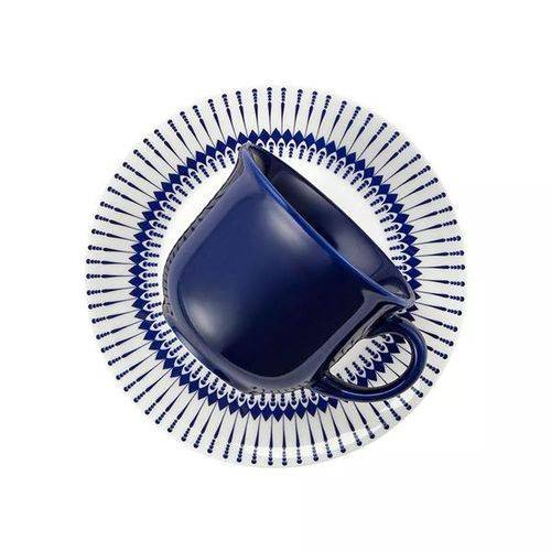 Jogo de Jantar e Chá 30 Peças Colb Oxford Branco e Azul