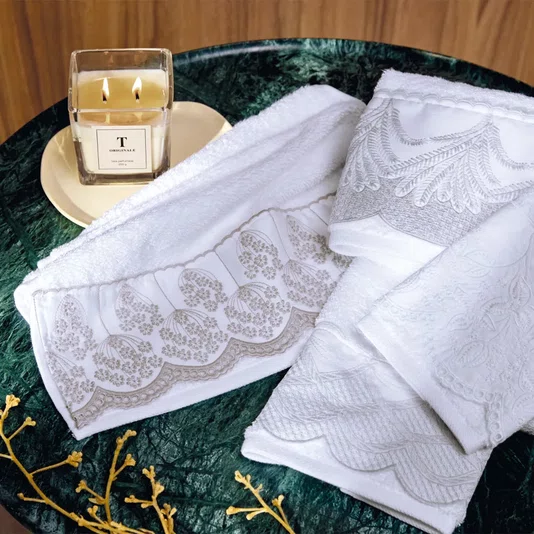 Jogo De Lavabo 2 Peças Sortidas Raffinato Trussardi 30 x 50 cm