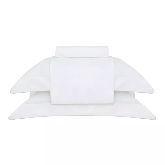 Jogo De Cama Queen Basquiat 400 Fios Buddemeyer Luxus Branco/Branco