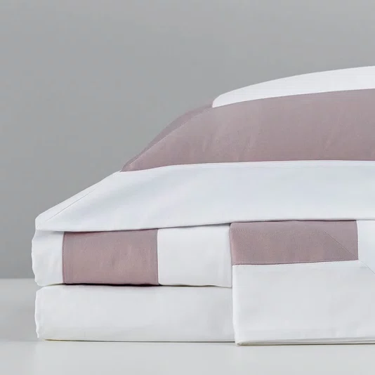 Jogo de Lençol Queen Montblanc 400 Fios Artilassê Branco/Rosa