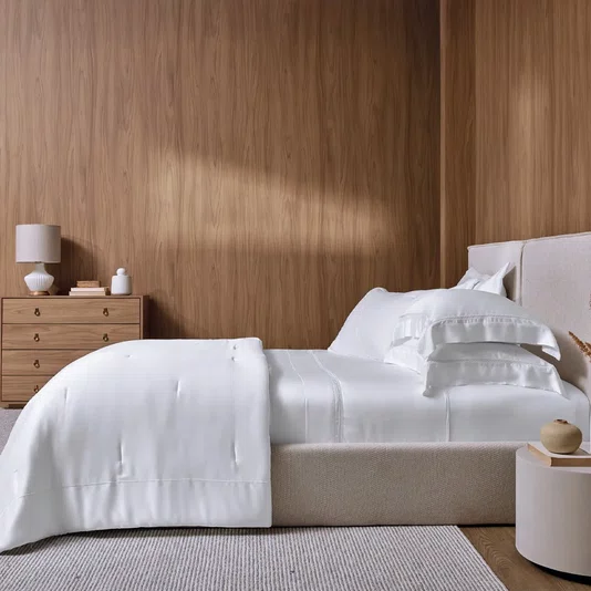 Jogo De Cama Queen Contessina 300 Fios Trussardi Branco 2,40 x 2,80 m
