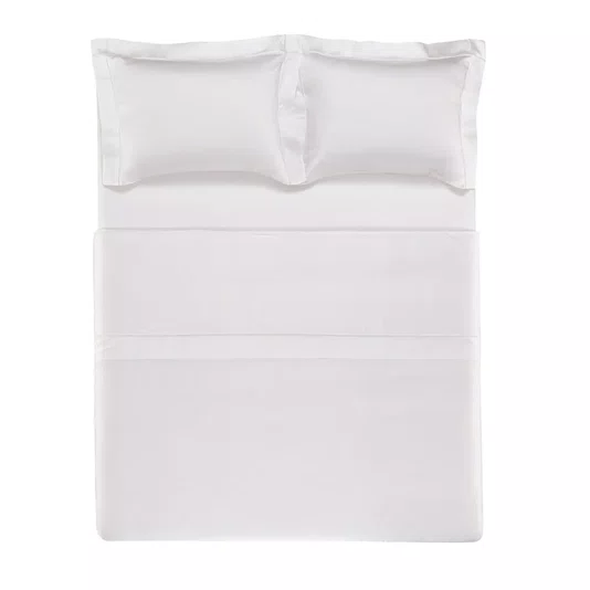 Jogo De Lençol Queen Girelli Bambu 300 Fios Trussardi Branco 2,40 x 2,80 m