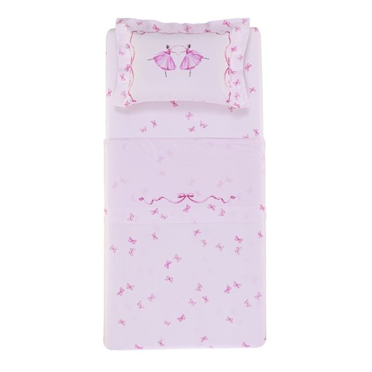 Jogo De Lençol Solteiro Ballerina 300 Fios Trussardi Cetim 1,70 x 2,80 m