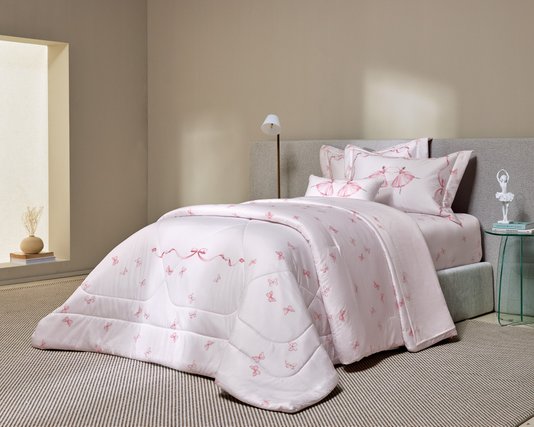 Jogo De Lençol Solteiro Ballerina 300 Fios Trussardi Cetim 1,70 x 2,80 m