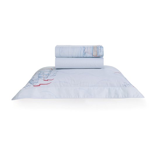 Jogo De Lençol Solteiro Caravella 200 Fios Trussardi 1,70 x 2,60 m