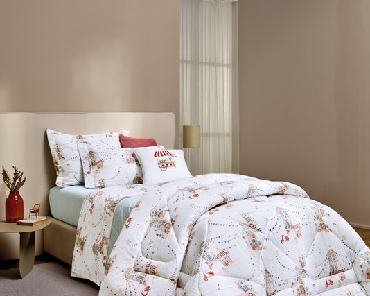 Jogo De Lençol Solteiro Tutte Belle 200 Fios Trussardi 1,70 x 2,60 m