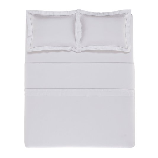 Jogo De Lençol Super King Doppio 300 Fios Trussardi Branco 2,80 x 2,80 m