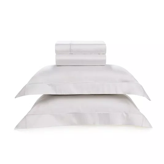 Jogo De Lençol Super King Girelli Bambu 300 Fios Trussardi Branco 2,40 x 2,80 m