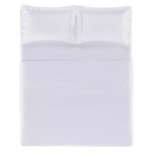 Jogo De Lençol Super King Vincenzo 300 Fios Trussardi Branco 2,80 x 2,80 m