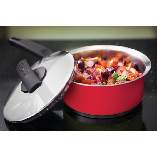 Jogo de Panelas 5 Peças com Fundo Triplo Duo Color Tramontina em Aço Inox Vermelho