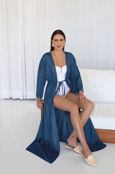 Kaftan M Adriatico Viscose Trussardi Azul 71cm x 1,40m