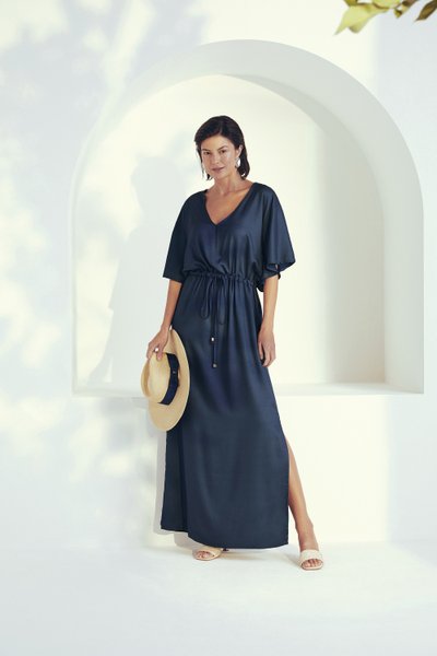 Kaftan M Marino 100% Viscose Trussardi Marinho