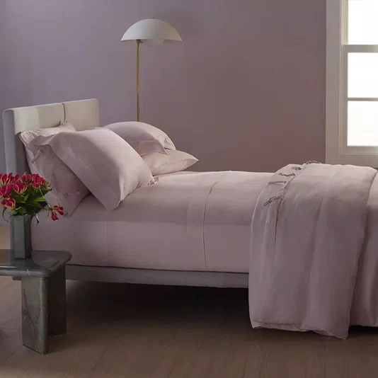 Kit 03 Peças Capa para Edredom Queen Linó 100% Linho Buddemeyer Luxus Rosa 260cm x 240cm