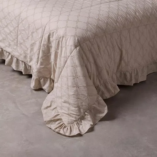 Kit 03 Peças Colcha King Ivory Buddemeyer Luxus Bege Duna 314cm x 262cm