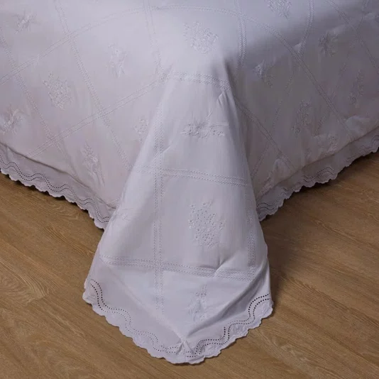 Kit 03 Peças Colcha Queen Arlo Buddemeyer Luxus Branco 2,80 x 2,60 m