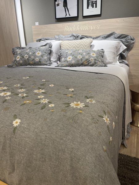 Kit 03 Peças Colcha Queen Gardella Buddemeyer Luxus Cinza