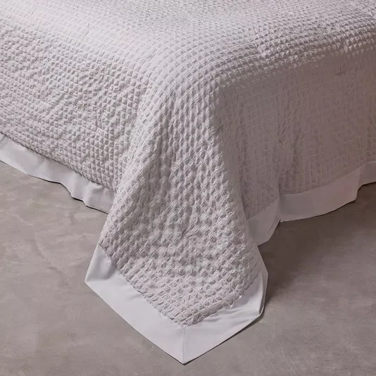 Kit 03 Peças Colcha Queen Magna Buddemeyer Luxus Prata Nuvem 280cm x 260cm
