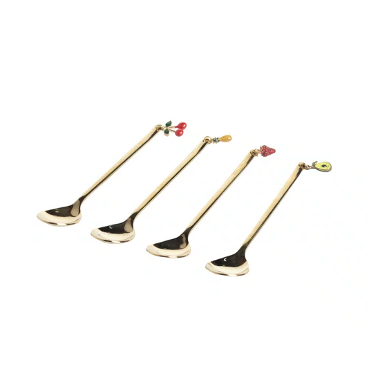 Kit 04 Colheres Douradas com Pingente Cromus