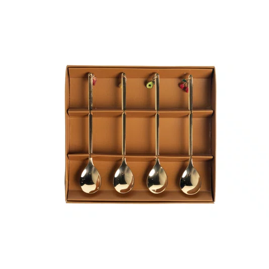 Kit 04 Colheres Douradas com Pingente Cromus