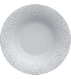 Kit 06 Pratos Fundos Lady Germer Branco 24cm 