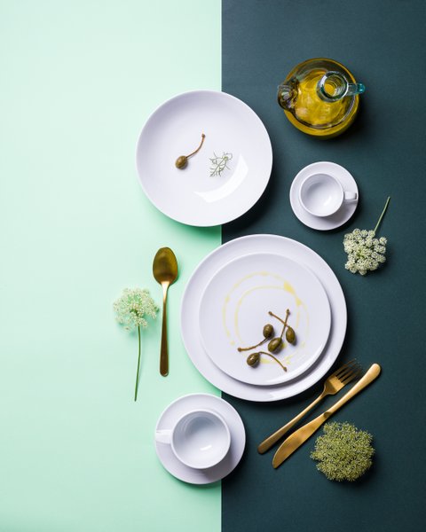 Kit 06 Xícaras de Chá com Pires Natureza Germer Branco