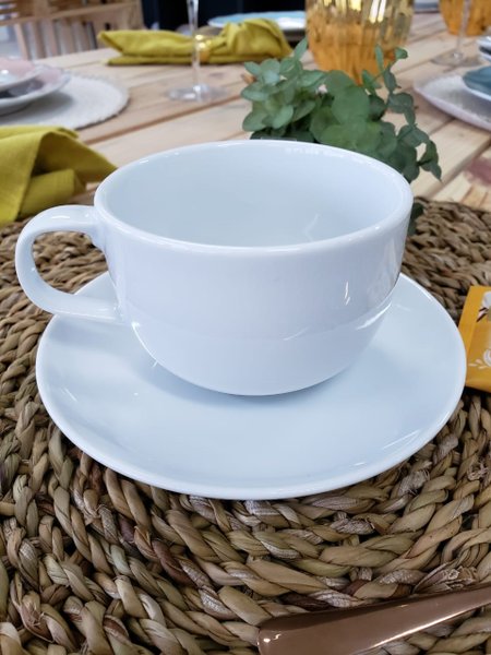 Kit 06 Xícaras de Chá com Pires Natureza Germer Branco