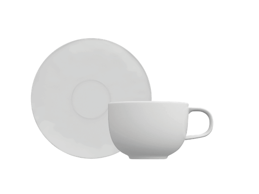 Kit 06 Xícaras de Chá com Pires Natureza Germer Branco