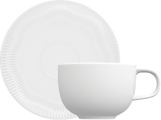 Kit 06 Xícaras de Chá com Pires Shell Germer Branco