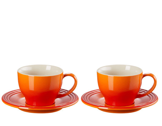 Kit 2 Canecas Com Pires 200 ml Le Creuset Laranja