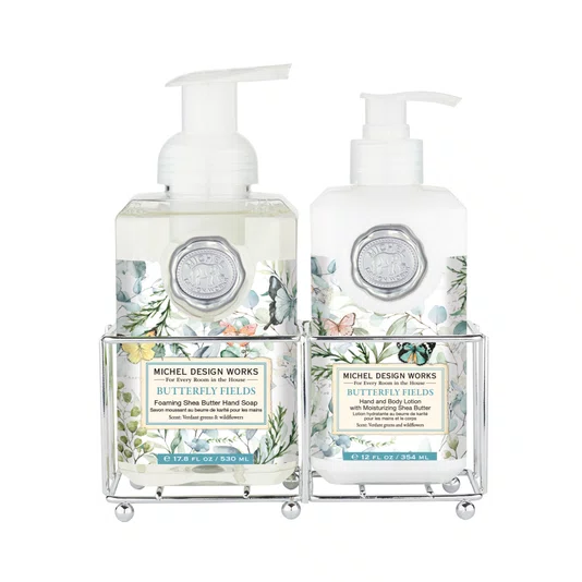 Kit 2 Peças Hidratante e Sabonete em Espuma Butterfly Fields Michel Design Works