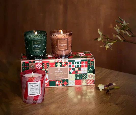 Kit 3 Mini Velas Holiday Essentials Voluspa 40 Horas