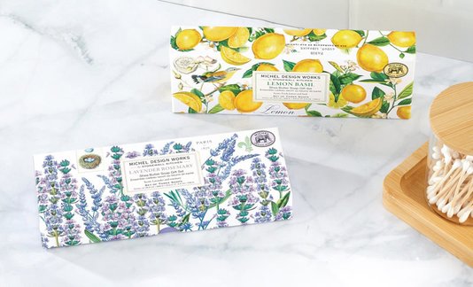 Kit 3 Sabonetes Em Barra Lemon Basil Michel Design Works 100g