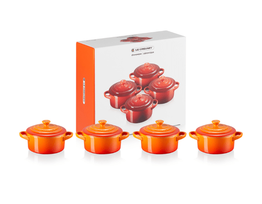 Kit 4 Mini Cocottes Laranja Le Creuset
