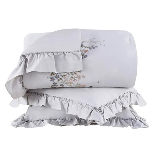 Kit Colcha Queen Elisa Buddemeyer Luxus Cinza Heritage 2,84 x 2,62