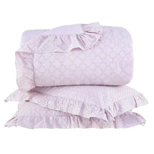 Kit Colcha Super King Sienna Buddemeyer Luxus Rosa Almod 3,14 x 2,62 m