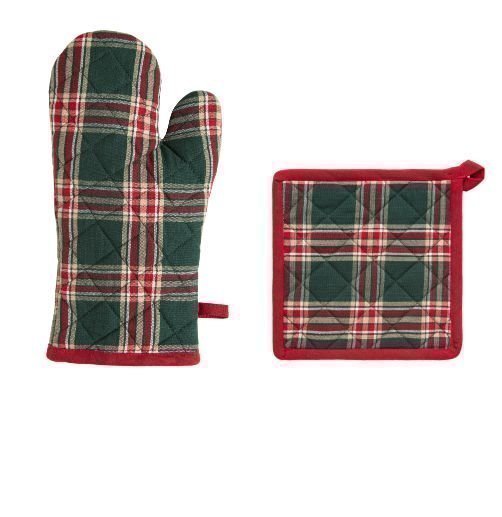 Kit Luva e Pega Panela Xadrez Natal Copa&Cia