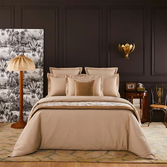 Lençol com Elástico Super King Triomphe 300 Fios Yves Delorme Dune 200cm x 200cm