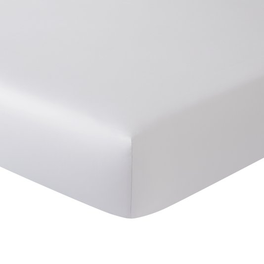 Lençol com Elástico Triomphe Super King 300 Fios Algodão Orgânico Yves Delorme Prata 2,00x2,00m