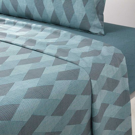 Lençol de Cima Queen 300 Fios Algodão Orgânico Egean Wave Boss Home Estampado 2,40x3,00m