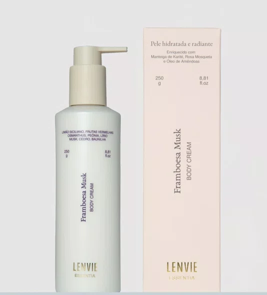 Loção Hidratante Corporal Essentia Lenvie Framboesa Musk 250 ml