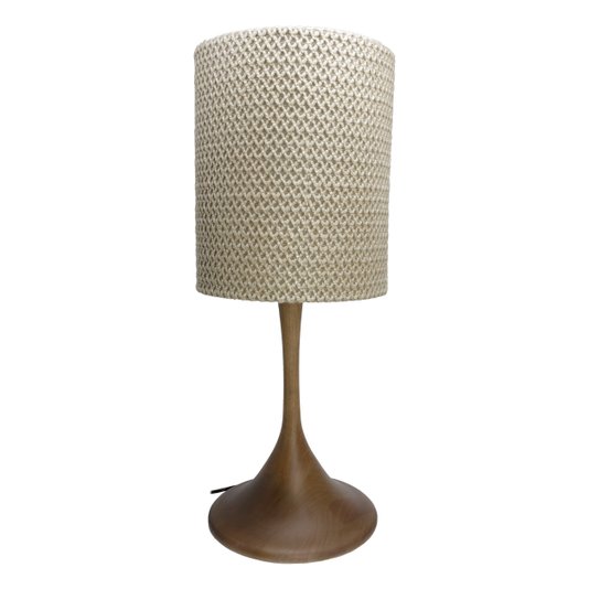 Luminária de Mesa com Tingimento Nogueira e Cupula Frida Rosa Maria 64 cm