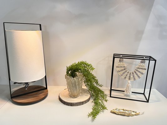 Luminária de Mesa Mini Kimura Nova Home Madeira