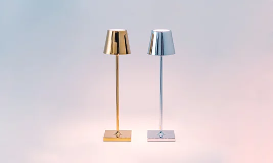 Luminária Recarregável Poldina Micro Zafferano Itália Ouro Brilho
