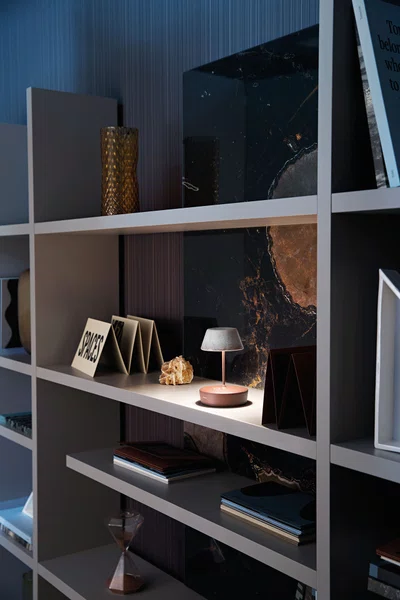 Luminária Recarregável Swap Mini com Cupula de Cerâmica Zafferano Itália Corten