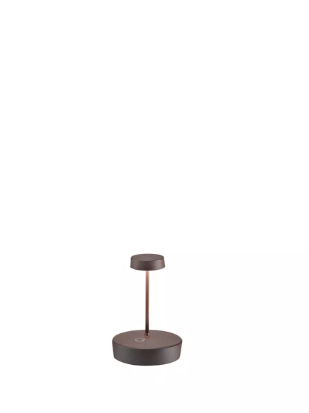 Luminária Recarregável Swap Mini com Cupula de Cerâmica Zafferano Itália Corten